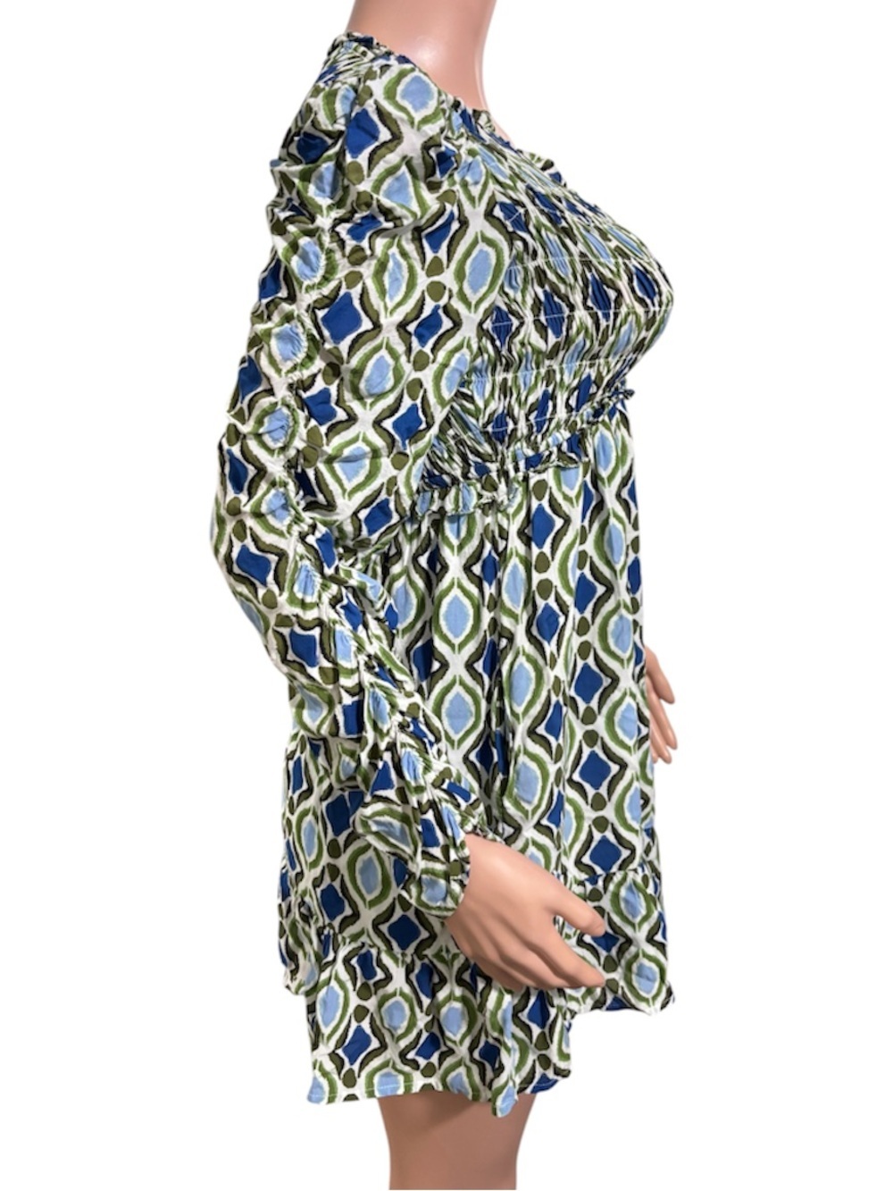 ANTHROPOLOGIE Women’s Long-Sleeve V-Neck Ruffle Mini Dress - Picture 6 of 16